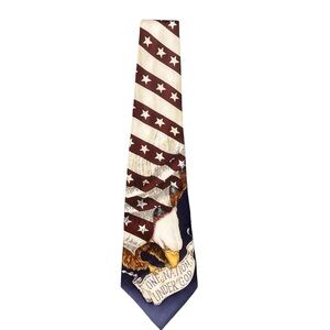 Larson Vintage Patriotic USA One Nation Under God 100% Silk Necktie